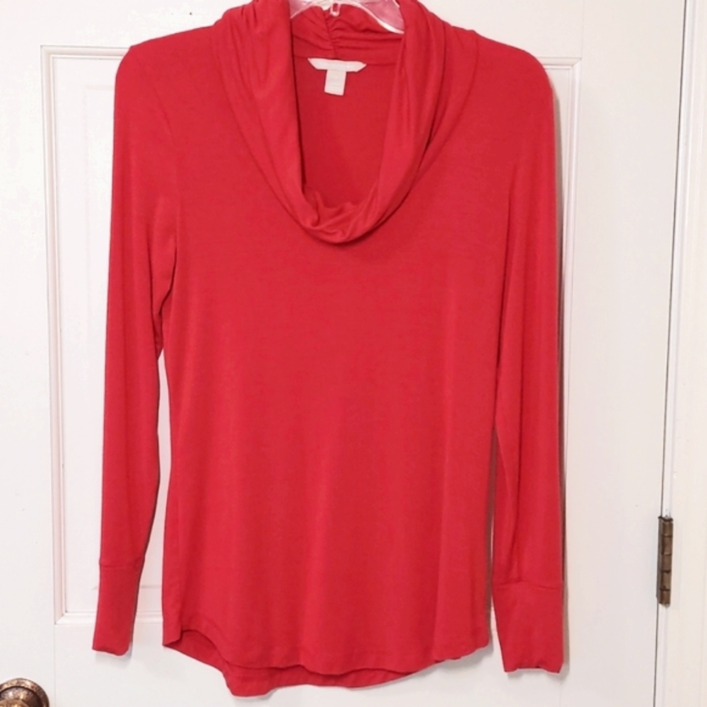 Banana Republic Cherry Red Cowl Neck Top, Size S